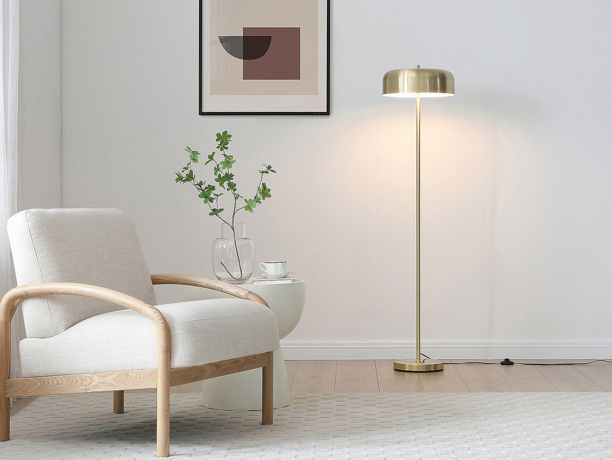 STEHLAMPE - 35 cm x 35 cm - metall - goldfarben Catavi - Goldfarben, Metall (35/35/150cm) - Vente-Unique
