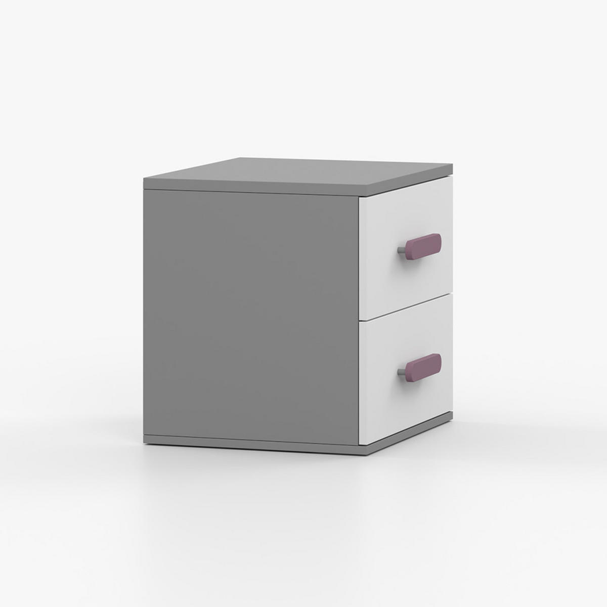 NACHTTISCH JONAS II 22, 55/51/44, 2 Schubladen, grau - Grau, Holzwerkstoff (55/44/51cm) - imoebel24