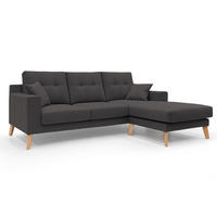 ECKSOFA Danish - Schwarz, Textil (237/91cm) - Divani.store