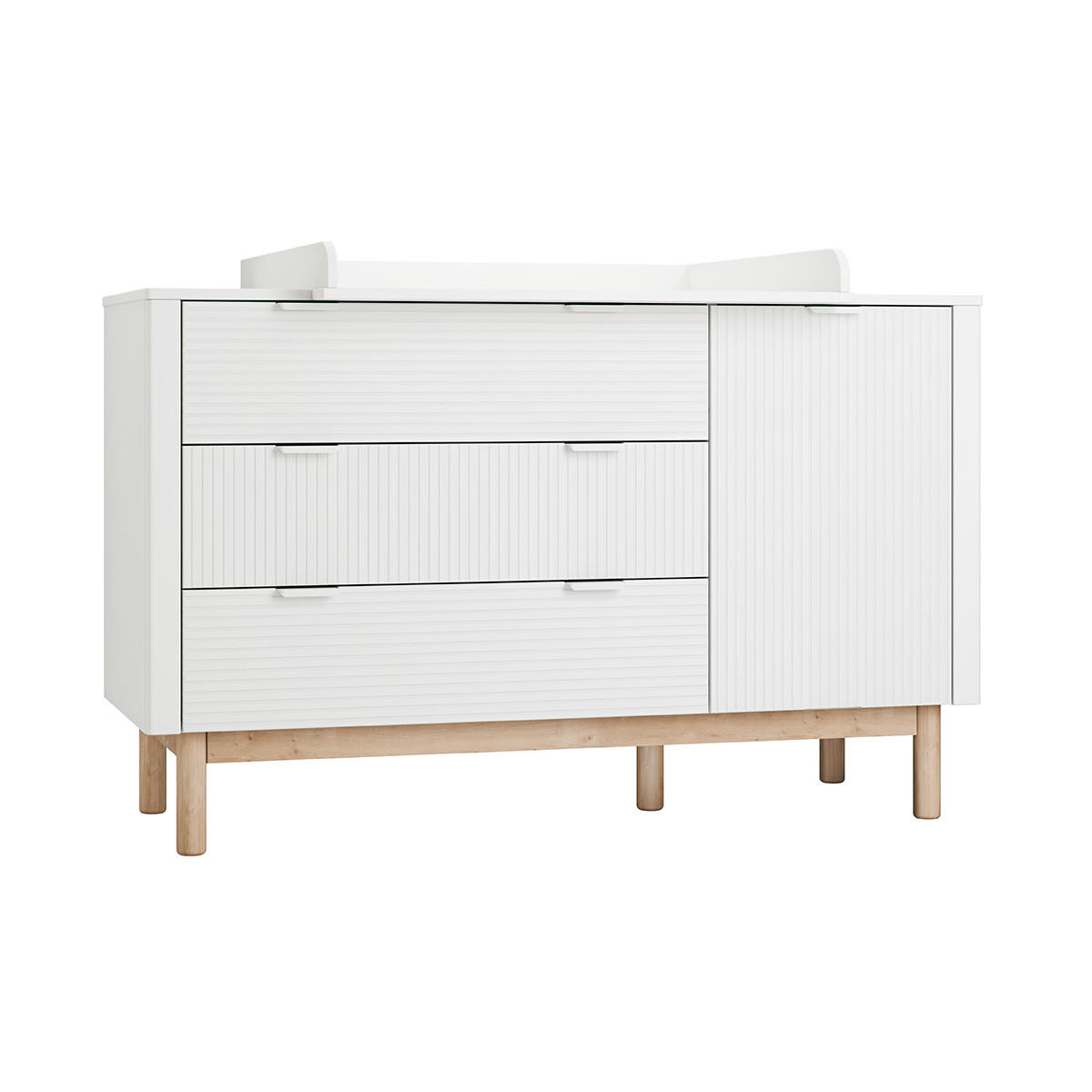 DĚTSKÁ KOMODA Miloo Bílá - bílá, kompozitní dřevo (144.5/90.5/52.5cm) - Petits-meubles