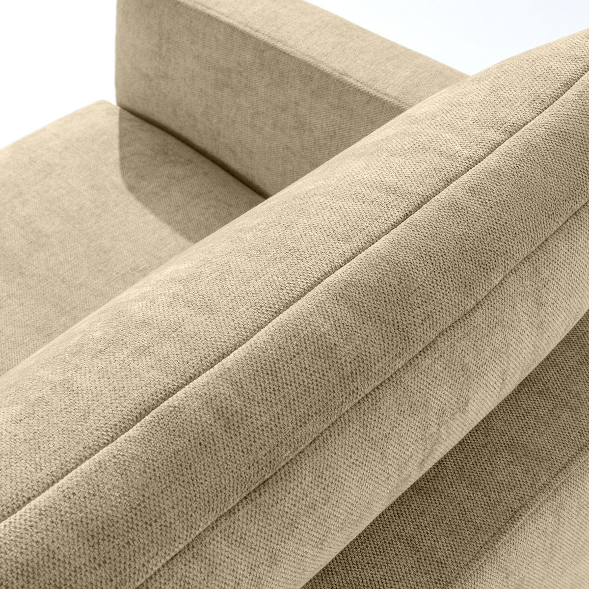 SOFA LUMO, 3-Sitzer, Ecru - Ecru/Schwarz, Holz/Holzwerkstoff (198/90/95cm) - KONSIMO®