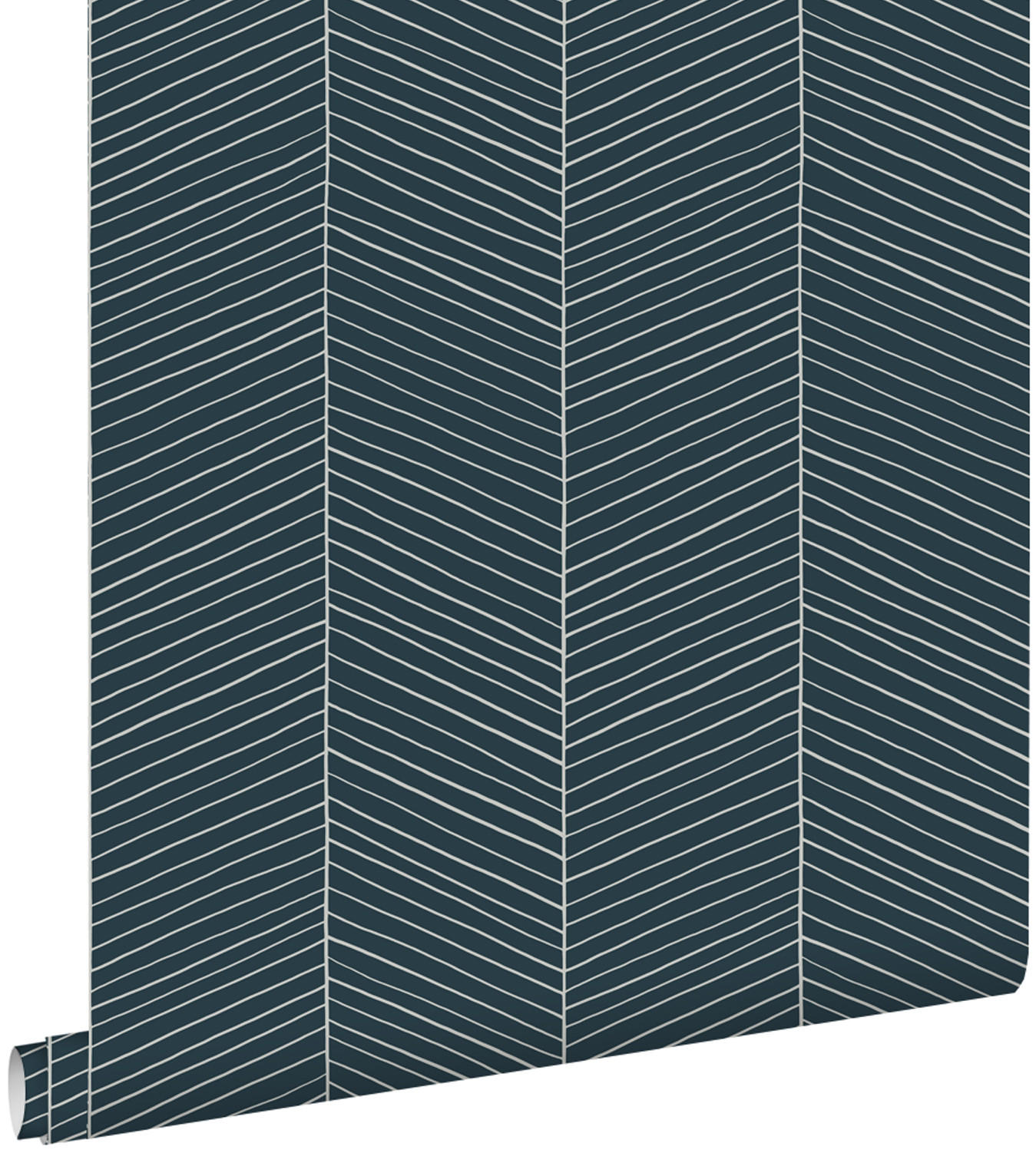 TAPETE Fischgrätmuster 53 cm x 10.05 m - Blau, Papier (53/1000cm) - ESTAhome