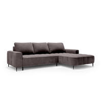 ECKSOFA Francessco Grau - Grau, Textil (280/90/166cm) - Pillovely