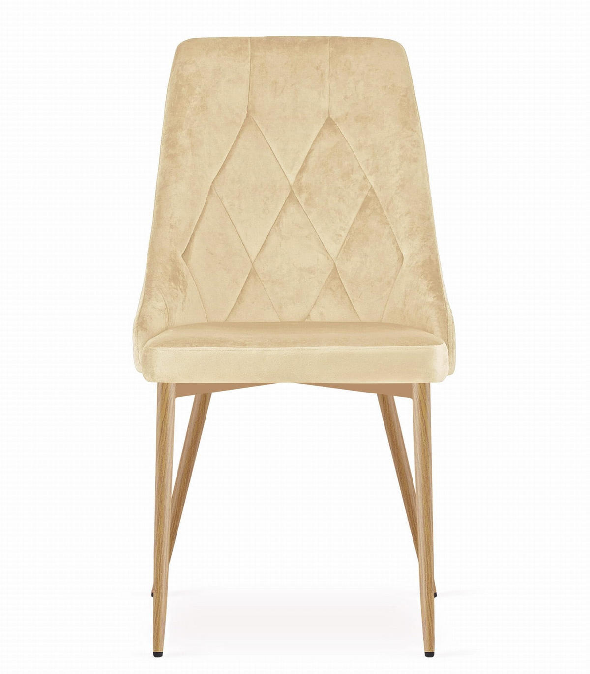 ESSZIMMERSTUHL 2er Set Beigefarbener Velours, Diamantpolsterung, Bequeme Sitzfläche - Beige, Textil (48/89/43cm) - Best For Home