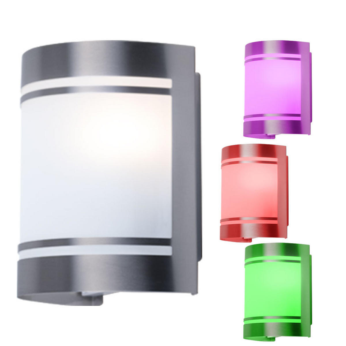 LED AUSSENLEUCHTE Alicante Edelstahl Silber - Weiß, Metall (10.5/14/16.5cm)