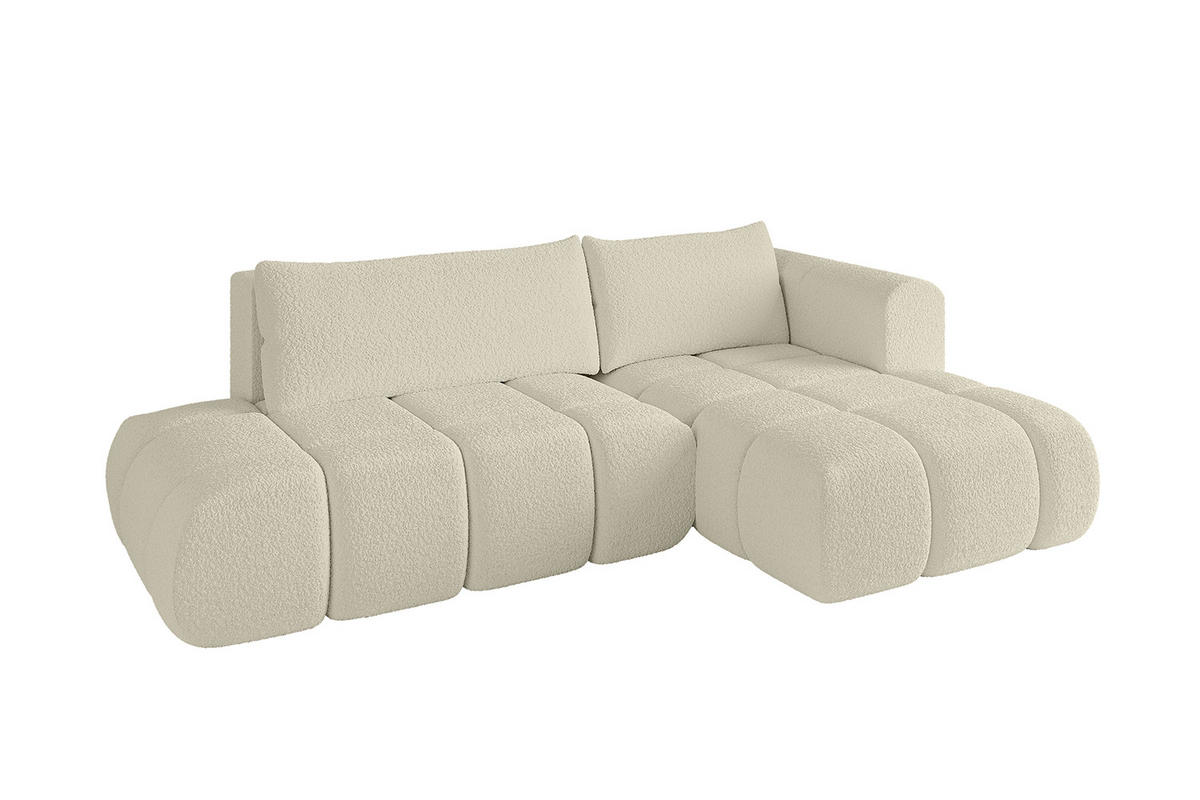 ECKSOFA Ottomane Rechts CLOUD-L 289x180x40 Beige Bouclé - Beige, Holzwerkstoff/Kunststoff (289/180cm) - ALTDECOR