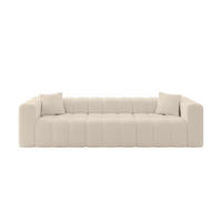 POHOVKA 3-MÍSTNÁ DONY-3 315x90x71 cm Tmavě béžová Buklé - kapučínová/černá, kompozitní dřevo/textil (315/71/90cm) - ALTDECOR