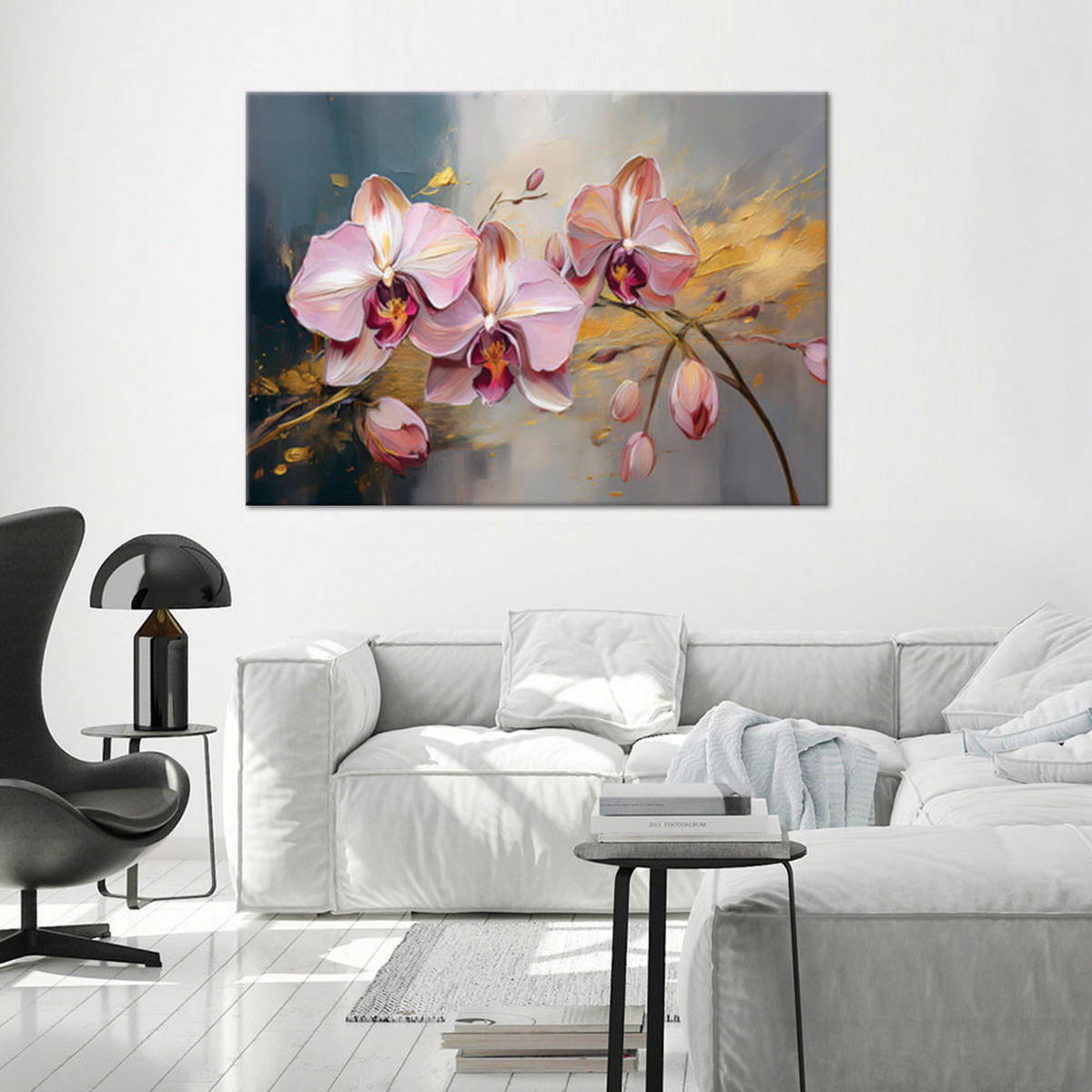 WANDBILD rosa orchideen blumen glamour - Pink, Textil (60/40cm) - Feeby