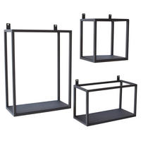 WANDREGAL Blik Schwarz 3er-set - Schwarz, Metall (32/40/15cm) - Urban Interiors