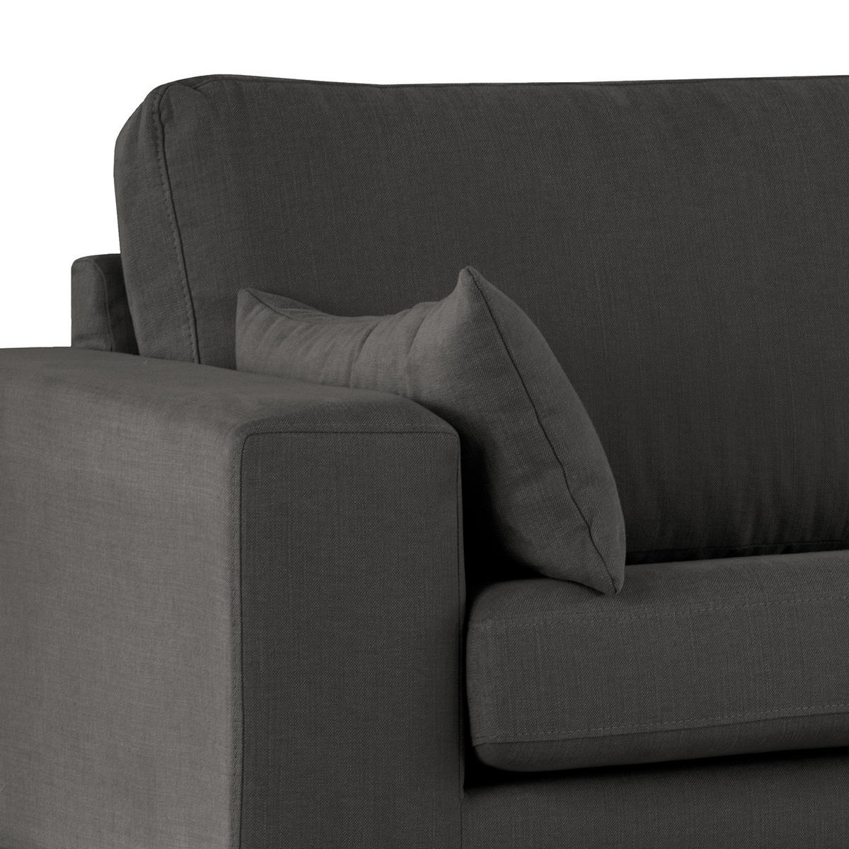 ECKSOFA mit Ottomane - Anthrazit/Buchefarben, Buchenholz/Textil (287/219cm) - home24