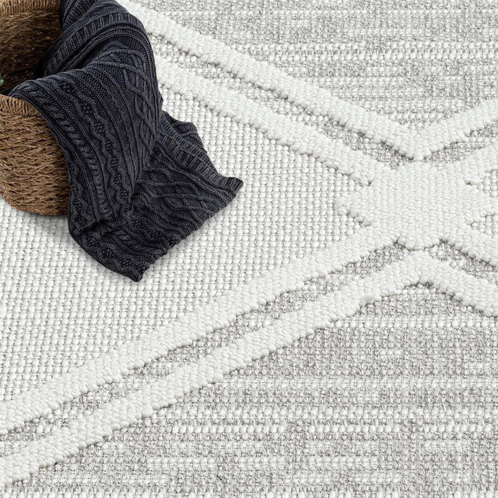 Thumbnail - carpet city Kurzflor-Teppich, Grau, Beige, Textil, Rauten, Rechteckig, 200x290 cm, Oeko-Tex® Standard 100, für Fußbodenh...