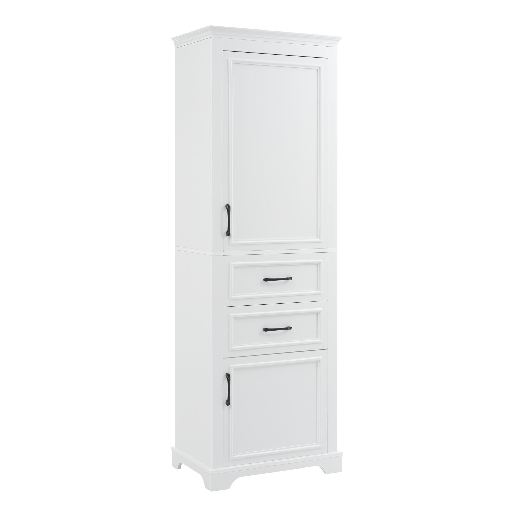 BADEZIMMER-HOCHSCHRANK 60x40x180 cm Weiß aus Holzwerkstoff mit Schränken & Schubladen - Weiß, Holzwerkstoff (60/180/40cm) - Modfu