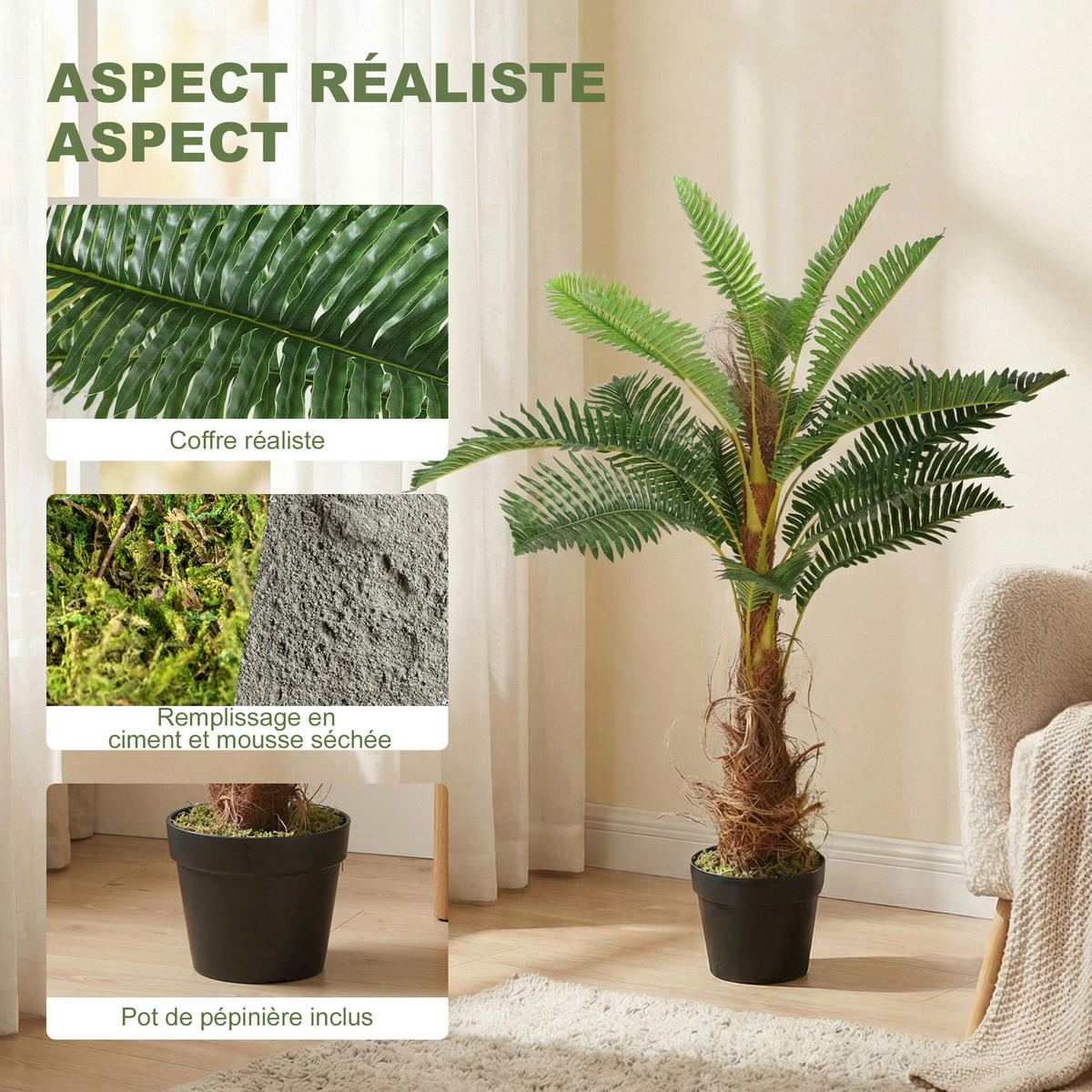 KUNSTBAUM Grün realistisch mit Topf 100 cm - Smaragdgrün, Kunststoff (100cm) - PANGIVO