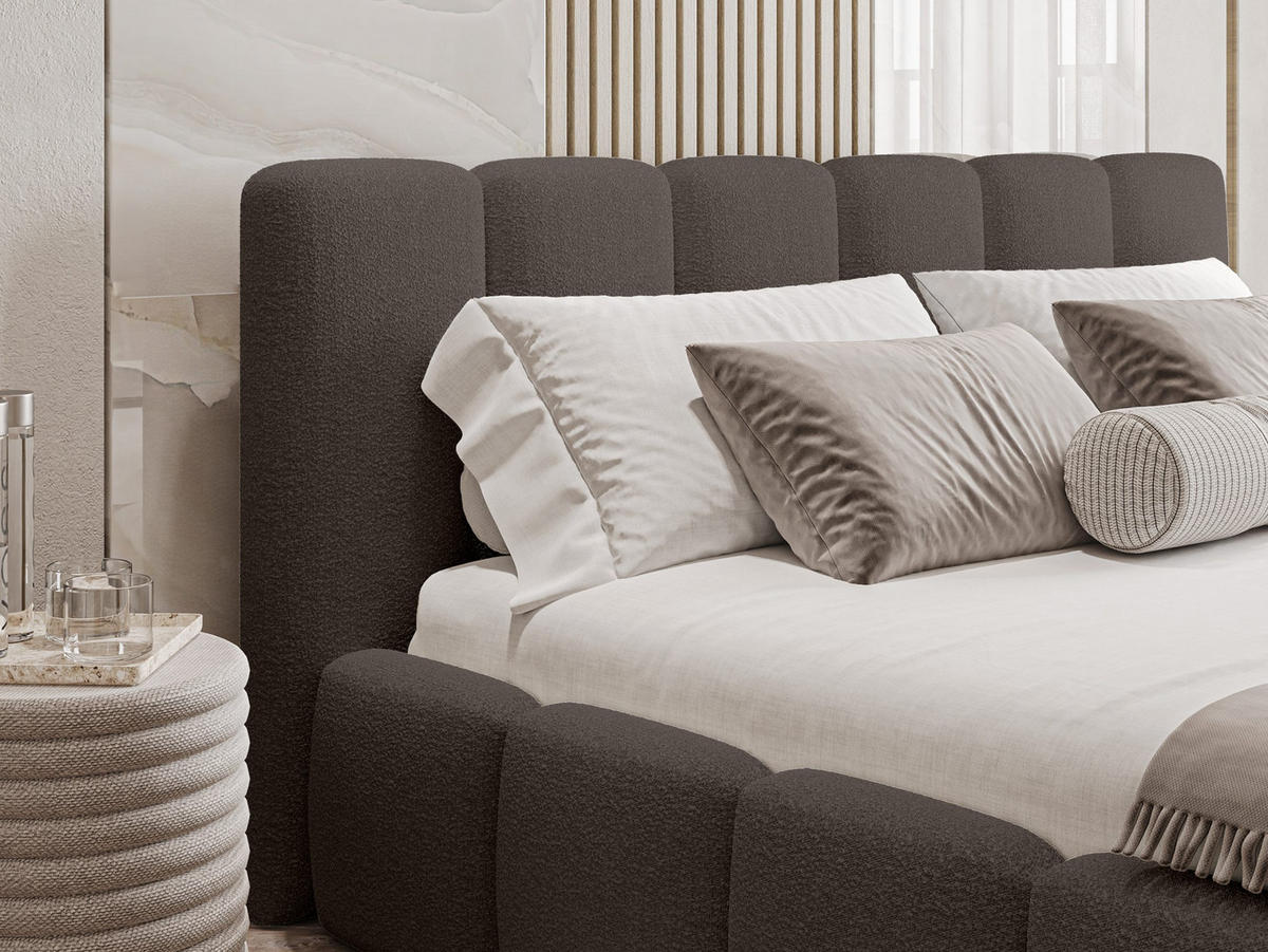 POLSTERBETT Lukhi 140x200 cm, Braun - Braun, Textil (140/200cm) - Fedve
