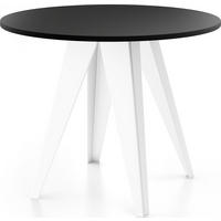 ESSTISCH Griffin runder ausziehbarer, Schwarz 90-130/100/76 cm - Schwarz/Weiß, Holzwerkstoff/Metall (90/90/76cm) - WFL GROUP