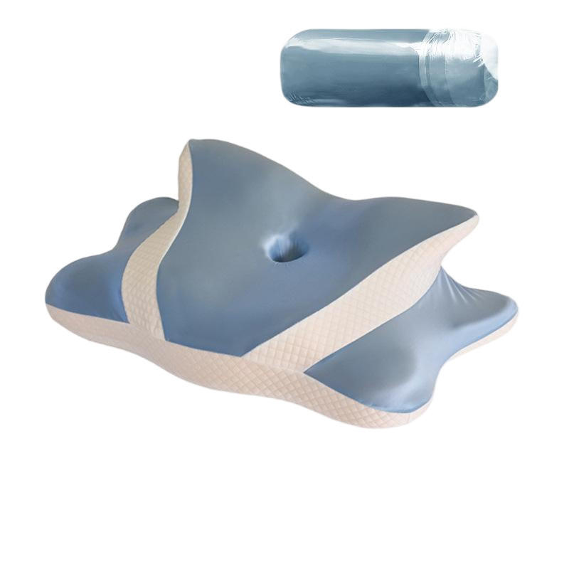 NACKENKISSEN ，Ergonomisches , 60x40x14cm - Blau, Textil (60/40cm)