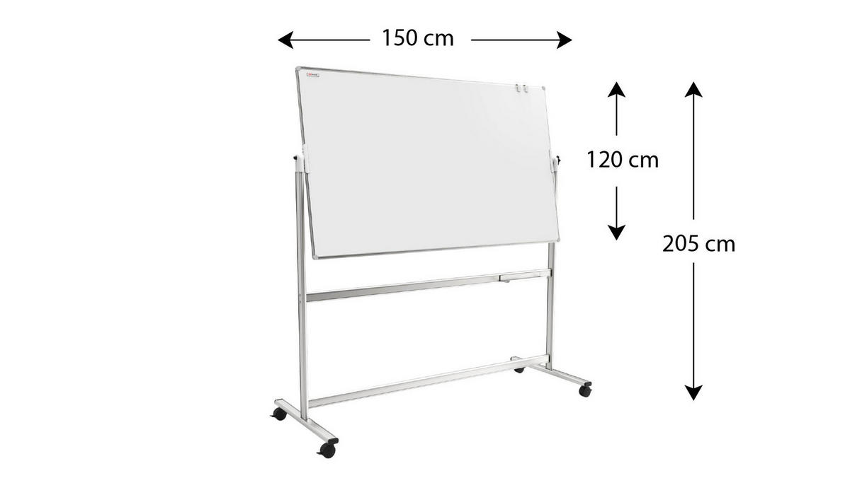 MOBILES Whiteboard - Fürs Büro Schreibfläche 150x120cm - Weiß, Metall (150/120/2cm) - ALLboards