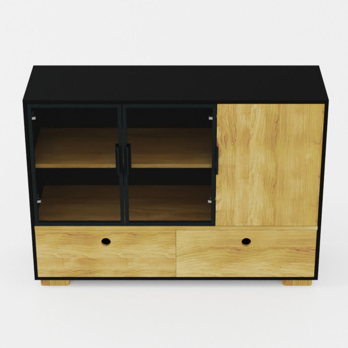 HOLZKOMMODE für das Wohn- und Esszimmer CARLA - Eichefarben, Holz (145/105/45cm) - Rawood Furniture