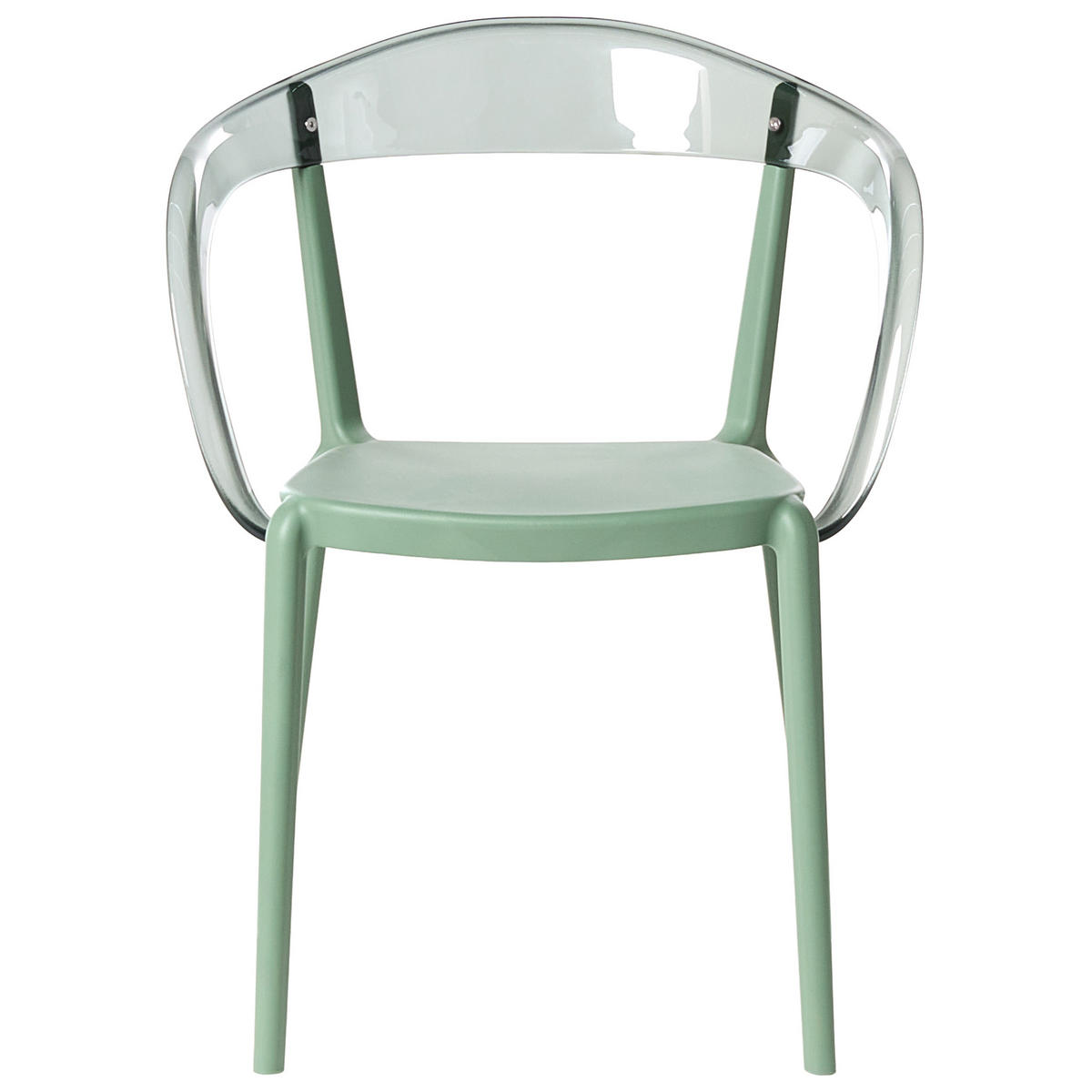 GARTENSTUHL 4er-Set stapelbar Grün Malevizi - Grün, Kunststoff (45/77/45cm) - Beliani