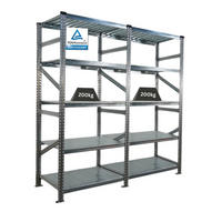 FACHBODENREGAL Proximo Stecksystem 200x180x60cm 5 Ebenen Fachlast 200 kg Beidseitig nutzbar Verzinkt - Silberfarben, Metall (180/200/60cm) - PROREGAL