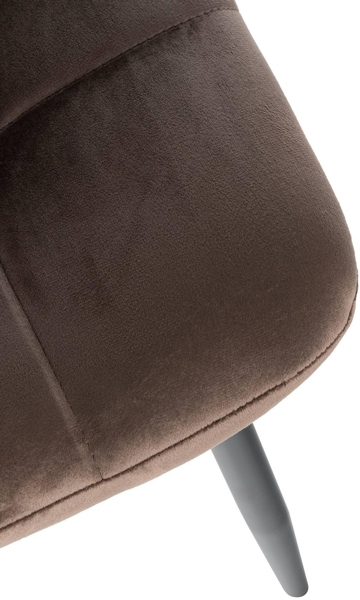 STUHL 2er Set Samt Braun - Schwarz/Braun, Textil/Metall (45/84/55cm) - CLP