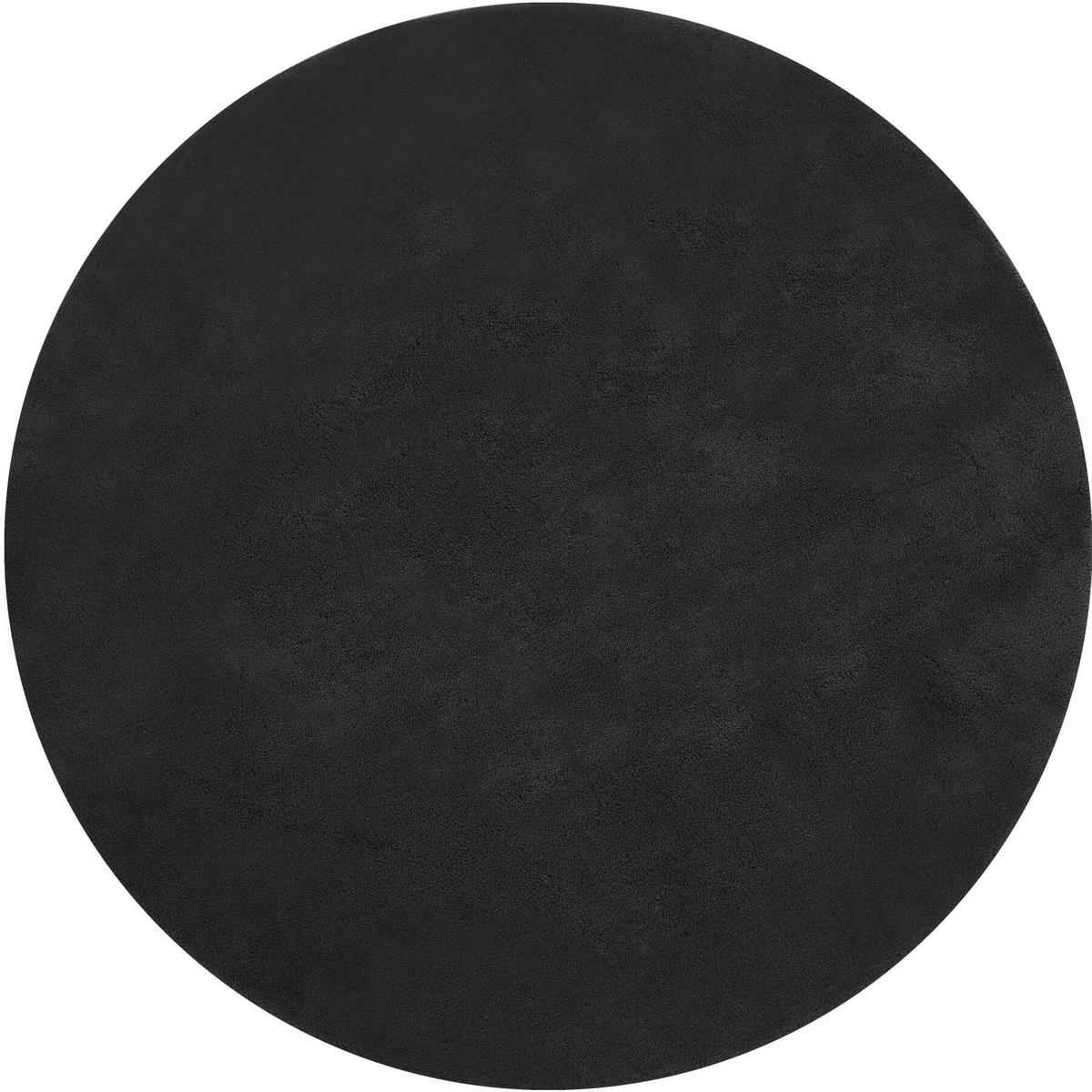 KURZFLORTEPPICH Soft Zone,rutschfeste Unterseite,schwarz - Schwarz, Kunststoff (120/120cm) - tectake