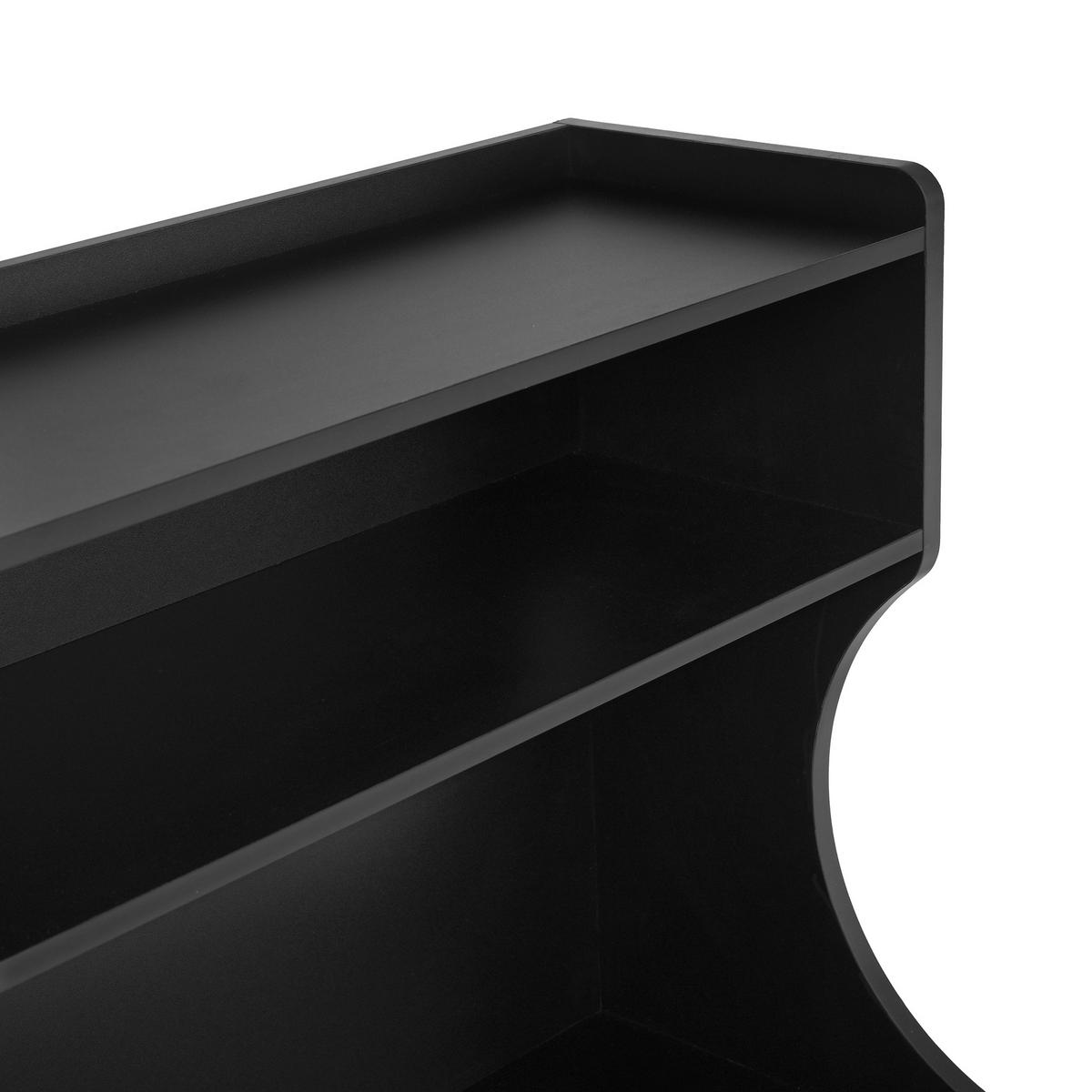 BUFFET 120x40x138.5 cm Schwarz mit Fluted Glas & Ladestation - Schwarz, Holzwerkstoff (40/138.5/120cm) - Modfu