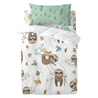 BETTBEZUG 2er-Set teiliges happy sloth 115x145 cm (kinderbett) mehrfarbig - Multicolor, Textil (115/145cm) - Happy Friday