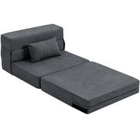 SCHLAFSESSEL 3-in-1 klappbar als Bodensofa, Chaiselongue, Bett 80/80/64 cm Dunkelgrau - Dunkelgrau, Textil (80/64/80cm) - Redom