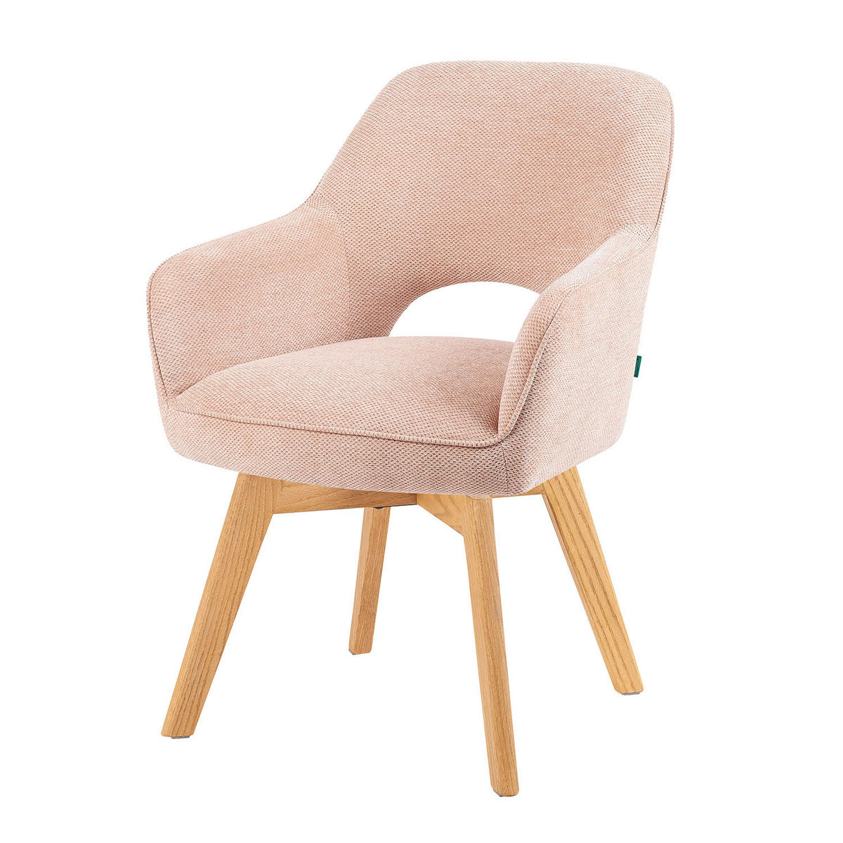 DREHSTUHL Mika-Mara - Honigeiche/Rosa, Eichenholz/Holz (60/87/65cm) - DUBI Möbel