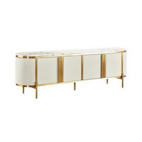 TV-LOWBOARD STILIG Weiß, Gold 200x40x60 cm - Goldfarben/Weiß, Holzwerkstoff (200/60/40cm) - FURNLUX