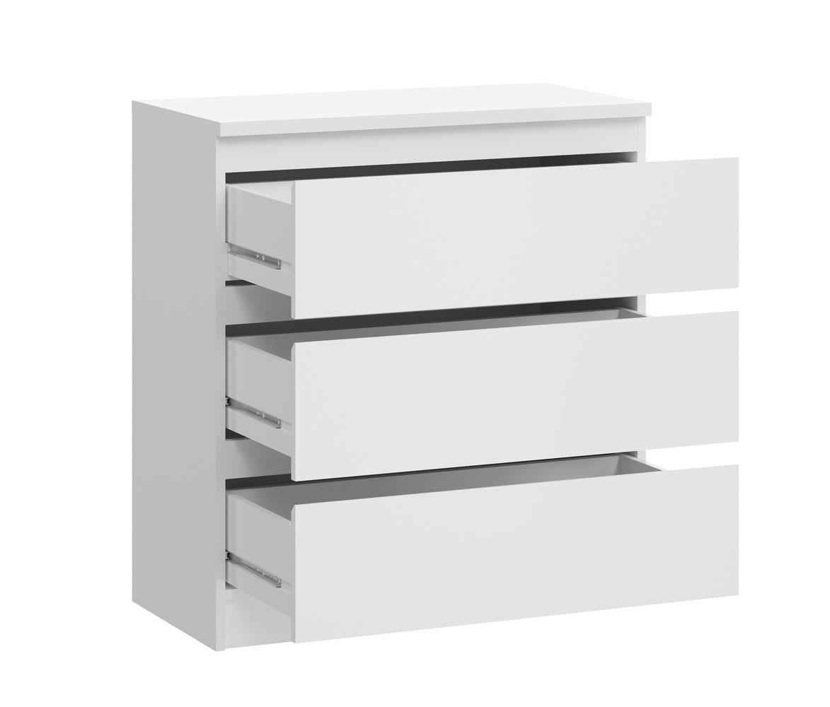 KOMMODE City weiß 77 / 40 / 84cm - Weiß, Holz/Holzwerkstoff (77/84/40cm) - Feldmann-Wohnen
