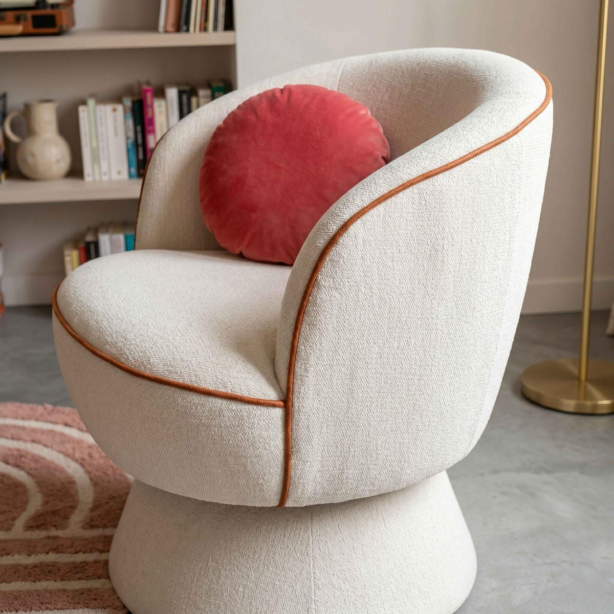 SESSEL, Ekru - Weiß, Holz/Textil (66/71/80cm) - Oviala