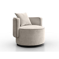 DREHSESSEL Dolce cappuccino velour - Schwarz/Cappuccino, Textil (90/83/90cm) - Beautysofa