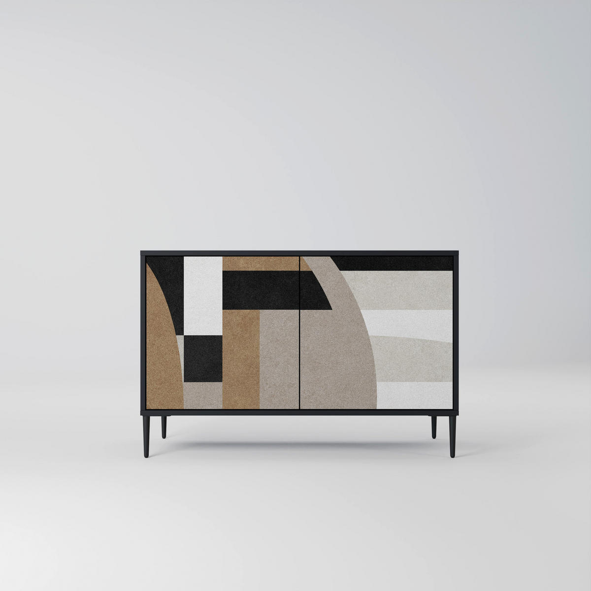 SIDEBOARD DELICATE MEMENTO, Eicheneffekt, 111x42x77,5 cm, 2 Türen - Eichefarben/Buchefarben, Holzwerkstoff/Buchenholz (111/77.5/42cm) - SpaceRebels