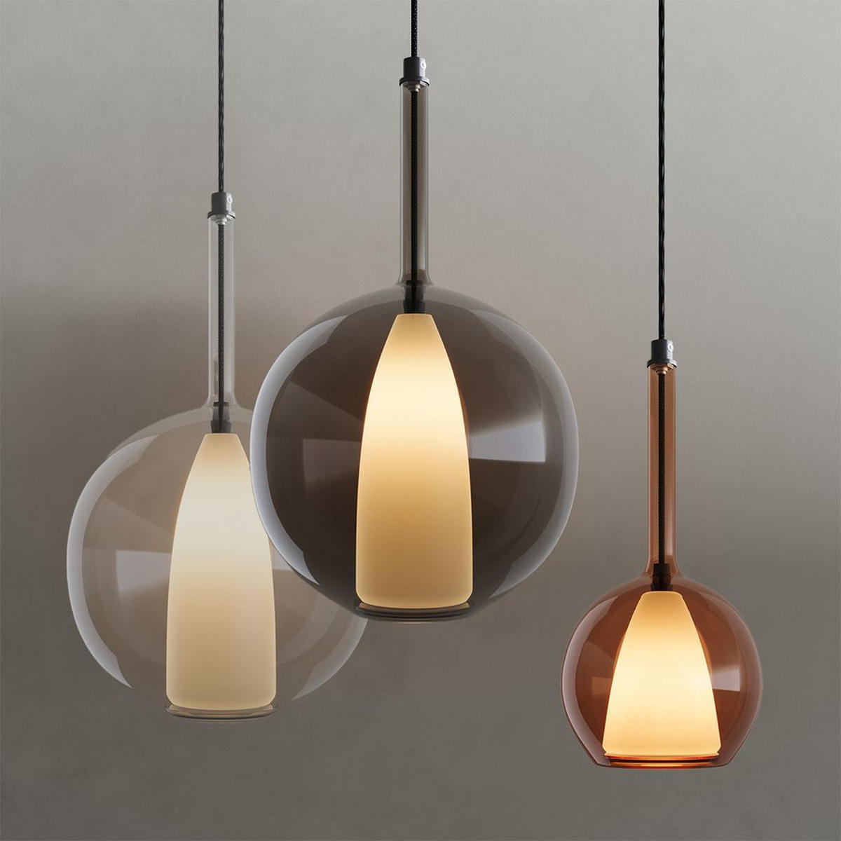 HÄNGELAMPE Belluna 1.5m Abhängung Klar Ø 24cm - Klar, Glas (24/24/45cm) - s.luce