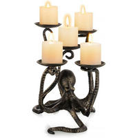 KERZENHALTER Oktopus Gusseisen Dunkelbronziert 30 cm - Bronzefarben, Metall (168/240/297cm)