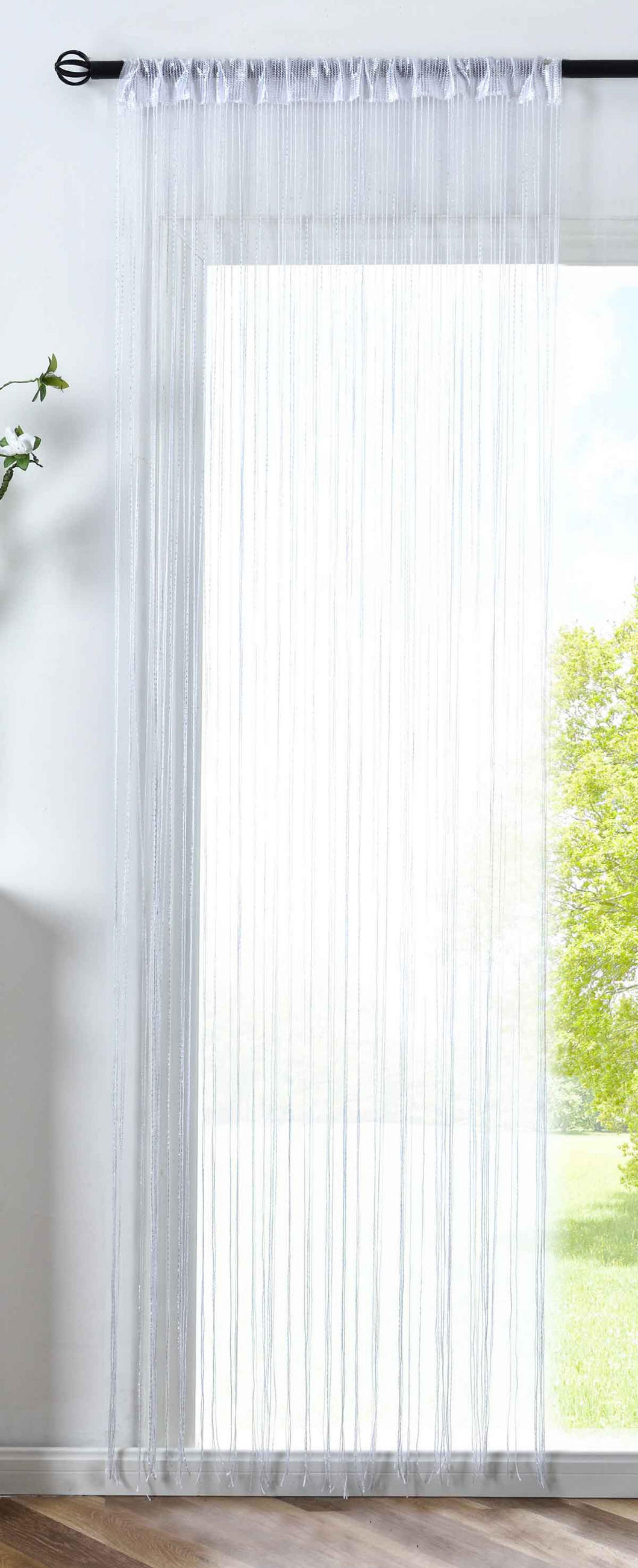 FADENGARDINE Shanghai HxB 230x100 cm Weiß Lurex - Weiß, Textil (100/230cm) - Gardinenbox