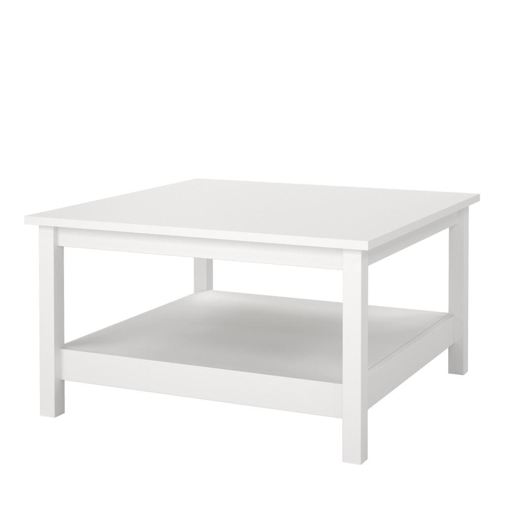 COUCHTISCH, Madrid, Weiß, Spanplatte foliert, 81 x 81 x 45 cm - Weiß, Holzwerkstoff (81/81/45cm) - ebuy24