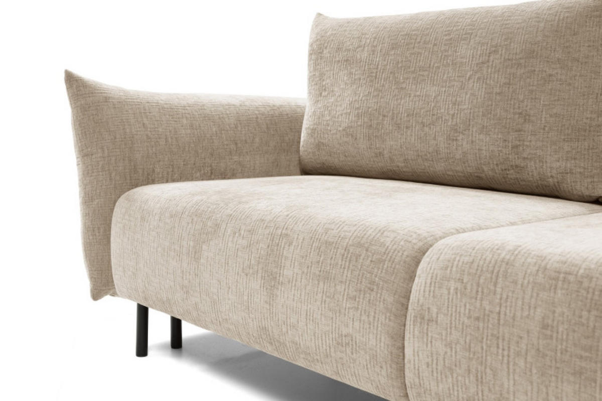 SOFA Dunkelbeige ADA Mit Schlaffunktion Und Bettkasten Chenille Stoff - Dunkelbraun/Beige, Textil (240/90/108cm) - Sepro Meble