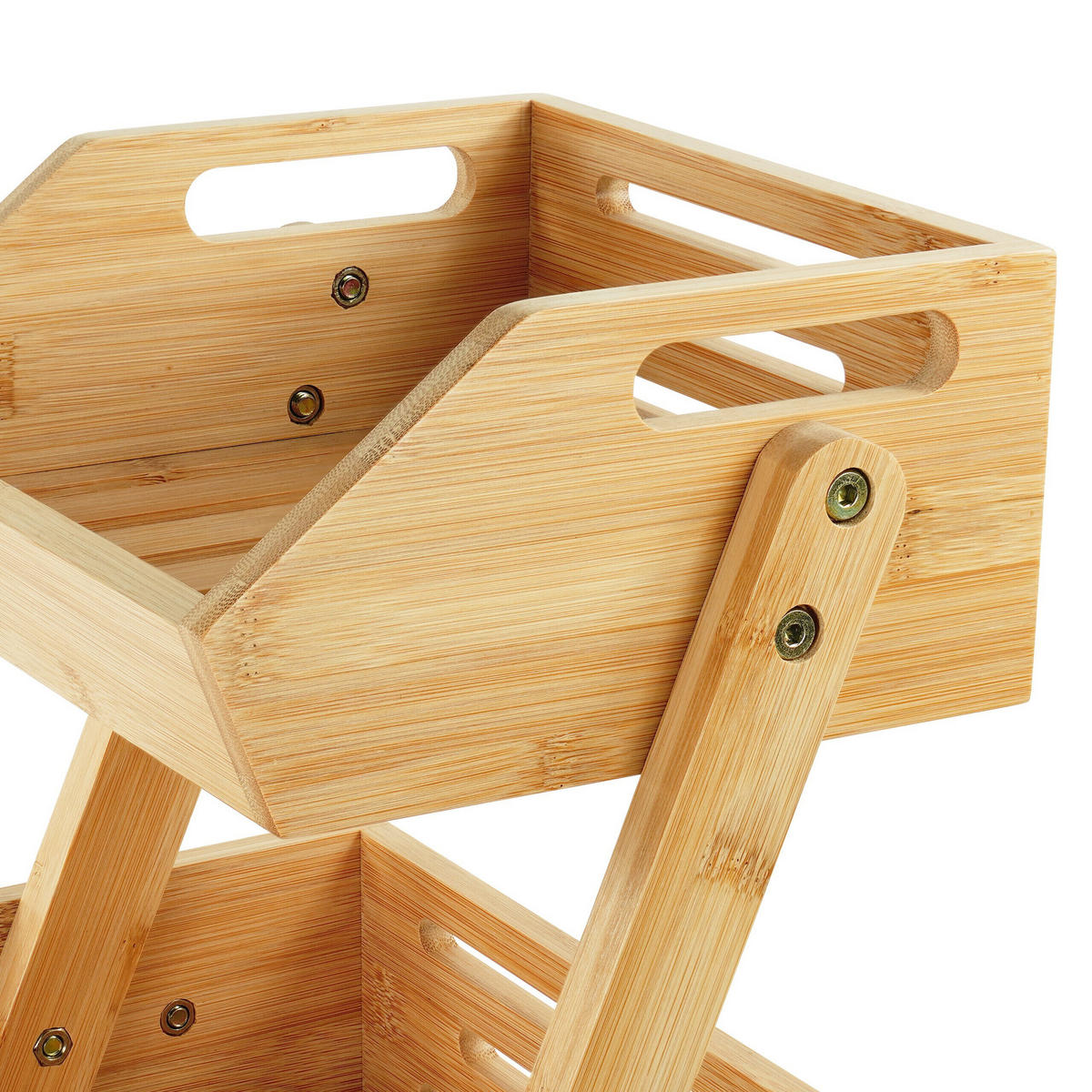 OBSTETAGERE - Hellbraun, Holz (49cm) - Relaxdays