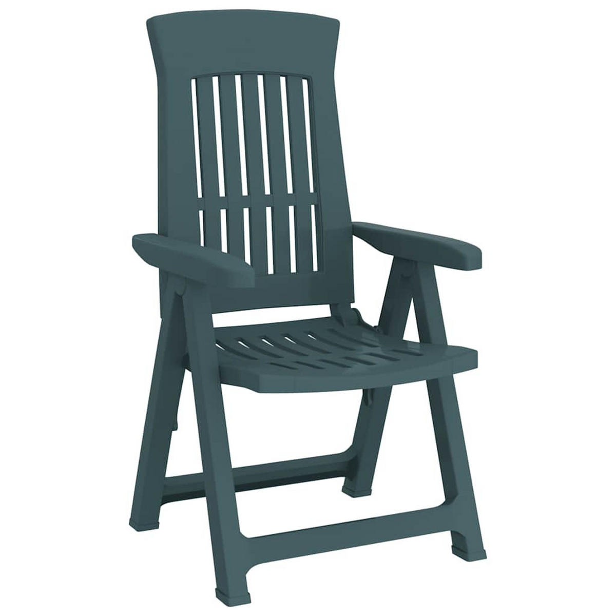 GARTENSTÜHLE 2er Set Verstellbar Grün Pp - Grün, Kunststoff (58/109.5/95.5cm) - vidaXL