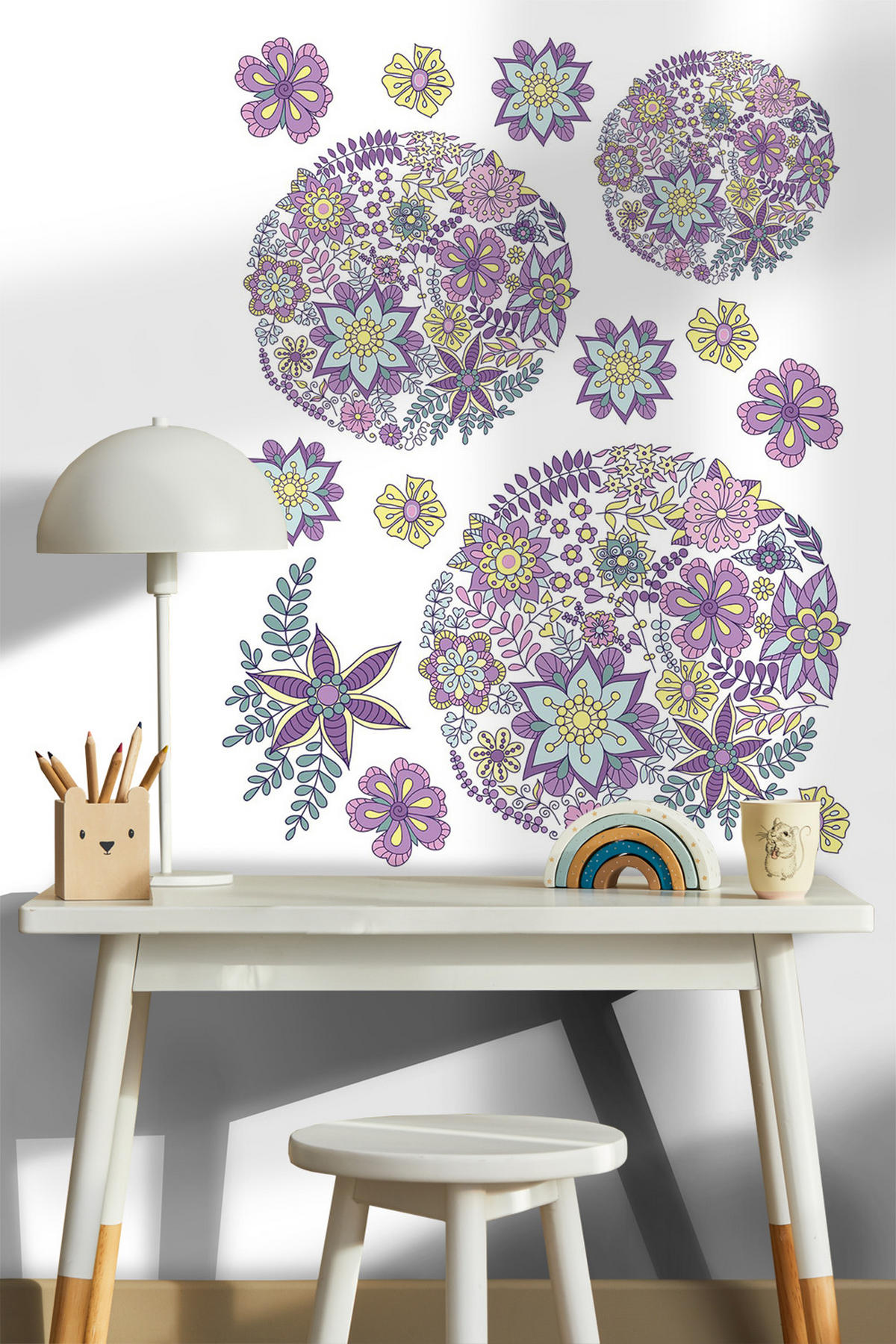 WANDTATTOO Blumen 85 x 65 cm - Lila, Papier (85/65/65cm) - Sanders & Sanders