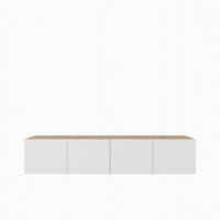 LOWBOARD MIVO 200/41/40 cm, Hängender TV-Schrank Eiche Artisan - Weiß/Eiche Artisan, Holzwerkstoff (200/41/40cm) - MASSENO