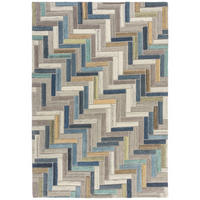 WOLLTEPPICH Mosaik-Design mehrfarbig ESK FINN, Multi 160x230 cm - Multicolor, Textil (160/230cm) - KADIMA DESIGN