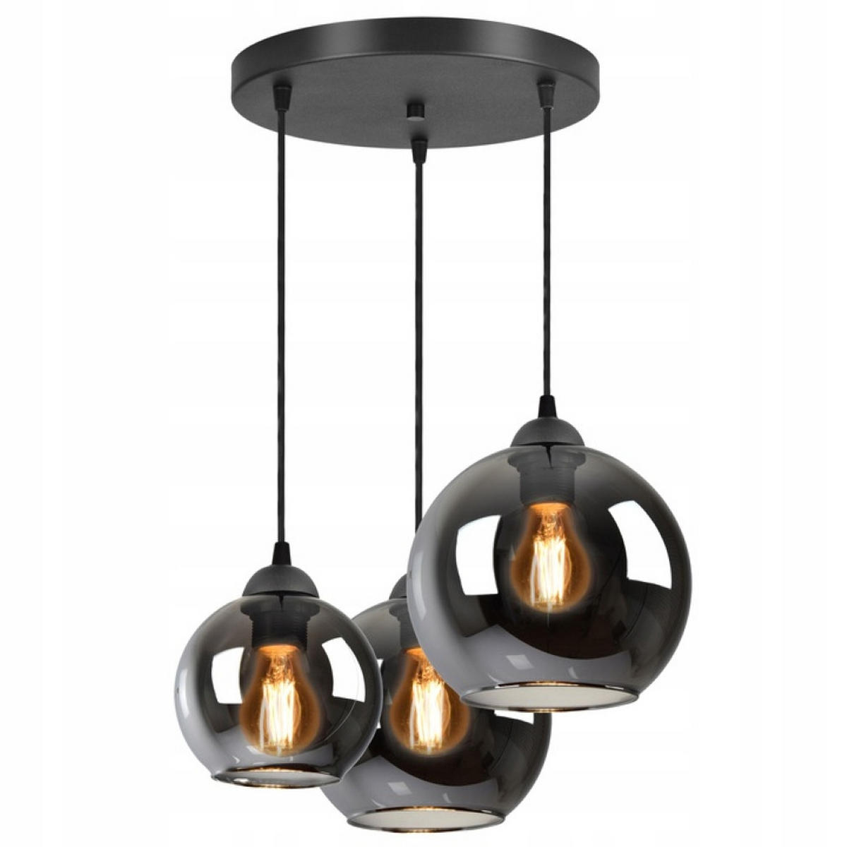PENDELLEUCHTE HAGEN - Transparent/Anthrazit, Glas/Metall (45/45/80cm) - kiki design
