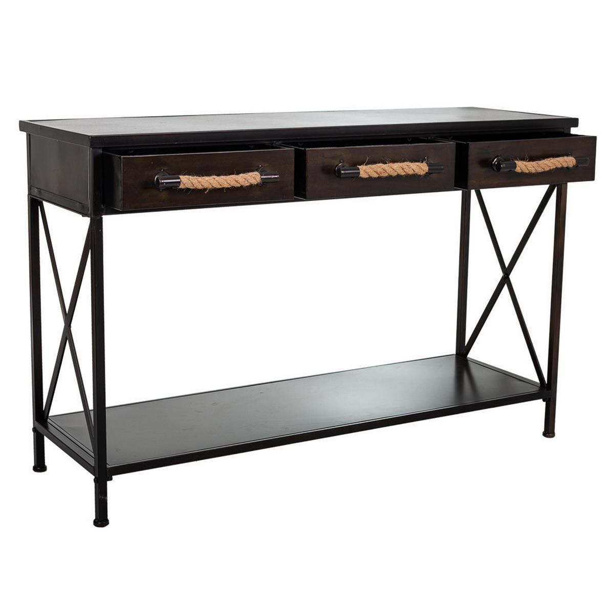 KONSOLE aus Metal 125x42x81 cm - Braun, Metall (42/125/81cm) - Wanderlust