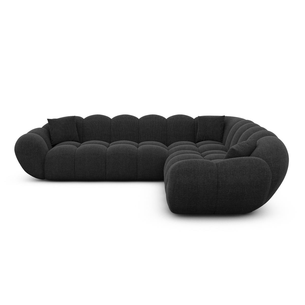ECKSOFA Liva Schwarz Strukturstoff - Schwarz, Textil (258/258cm) - VAROYAL