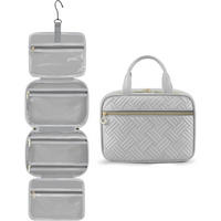 KULTURTASCHE Damen Hellgrau mit Haken - Grau, Kunststoff (20/11/28cm)