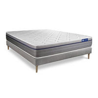 BETT Actimemo zen Memory-Schaum 130 x 190 cm h1 - Kit Bettgestell Grau - Beige/Grau, Karton/Holz (130/190cm) - ACTISOM